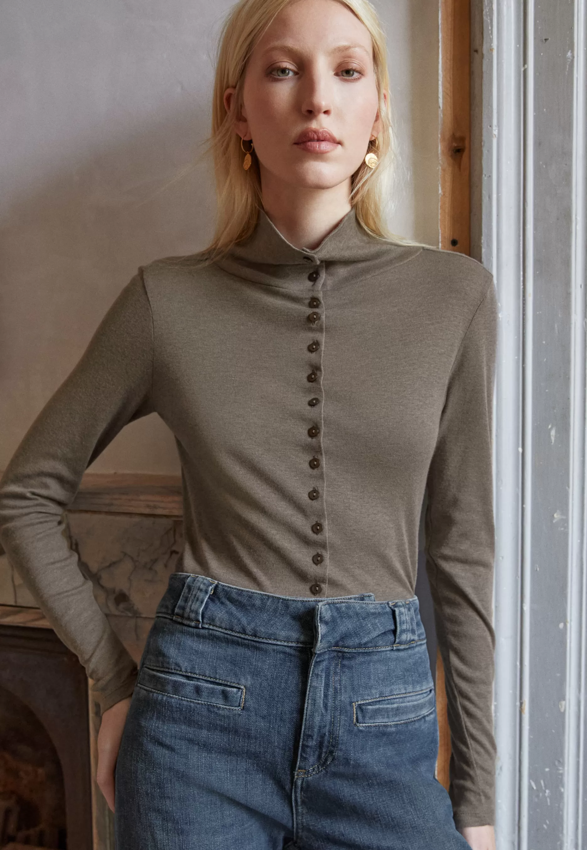 Wrap London Button-Through Top*Women Jersey Tops