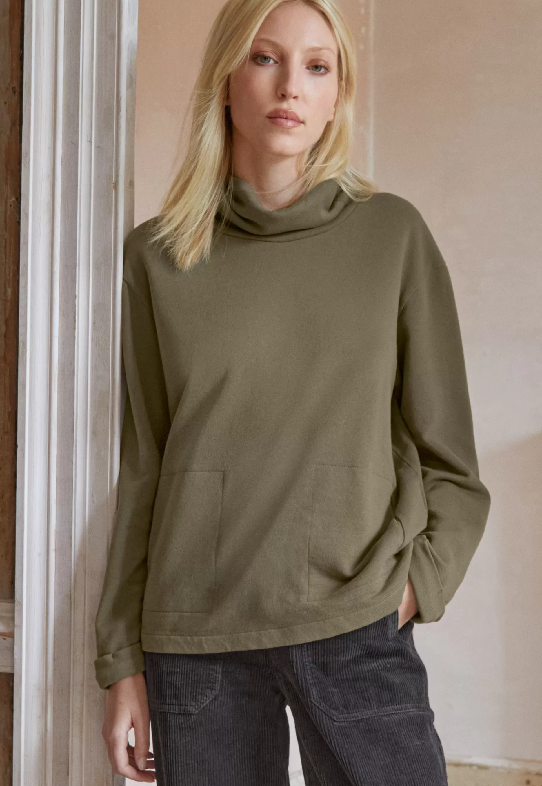 Wrap London Funnel-Neck Sweatshirt*Women Jersey Tops