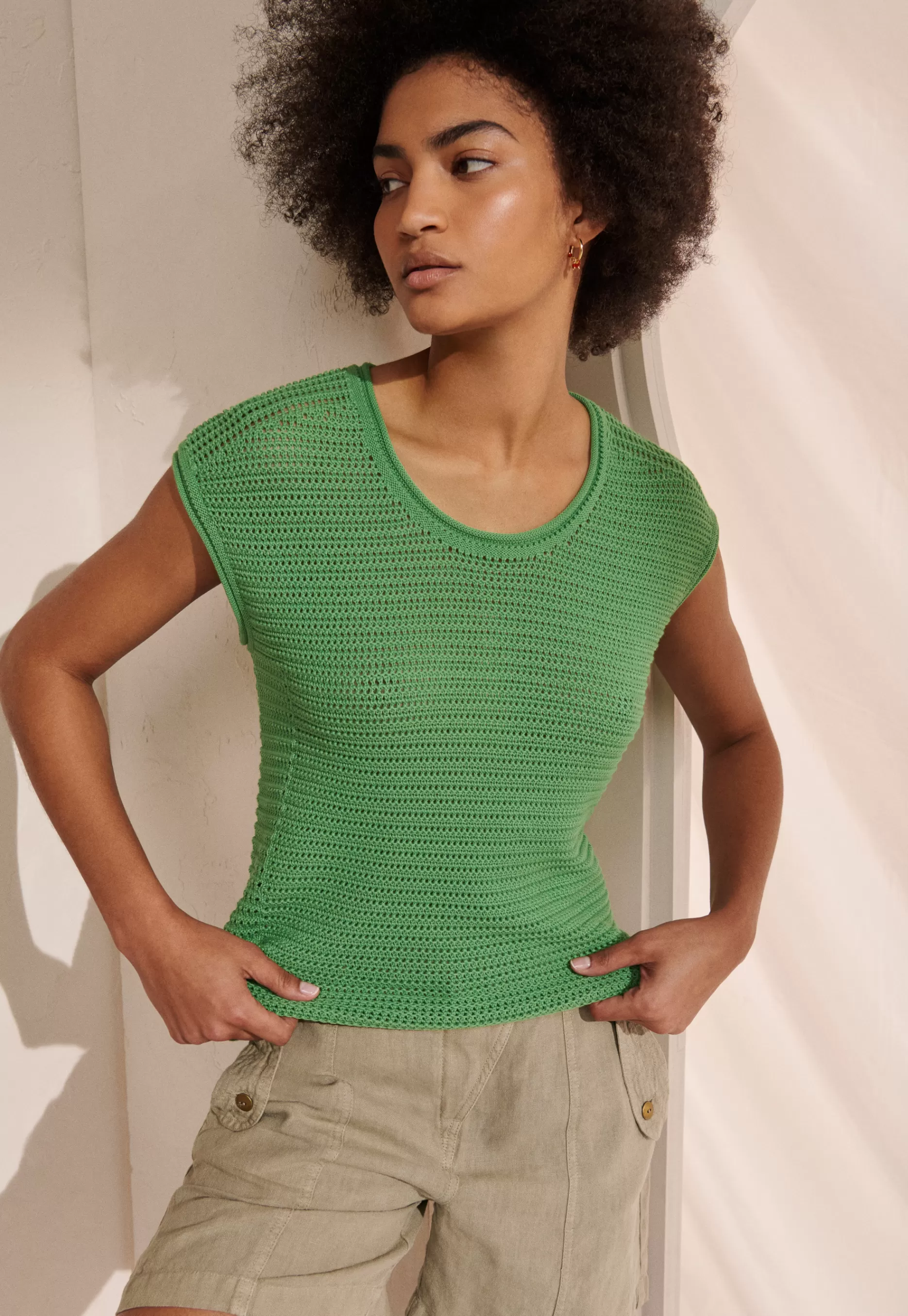 Wrap London Knitted Mesh-Stitch Top*Women Knitwear