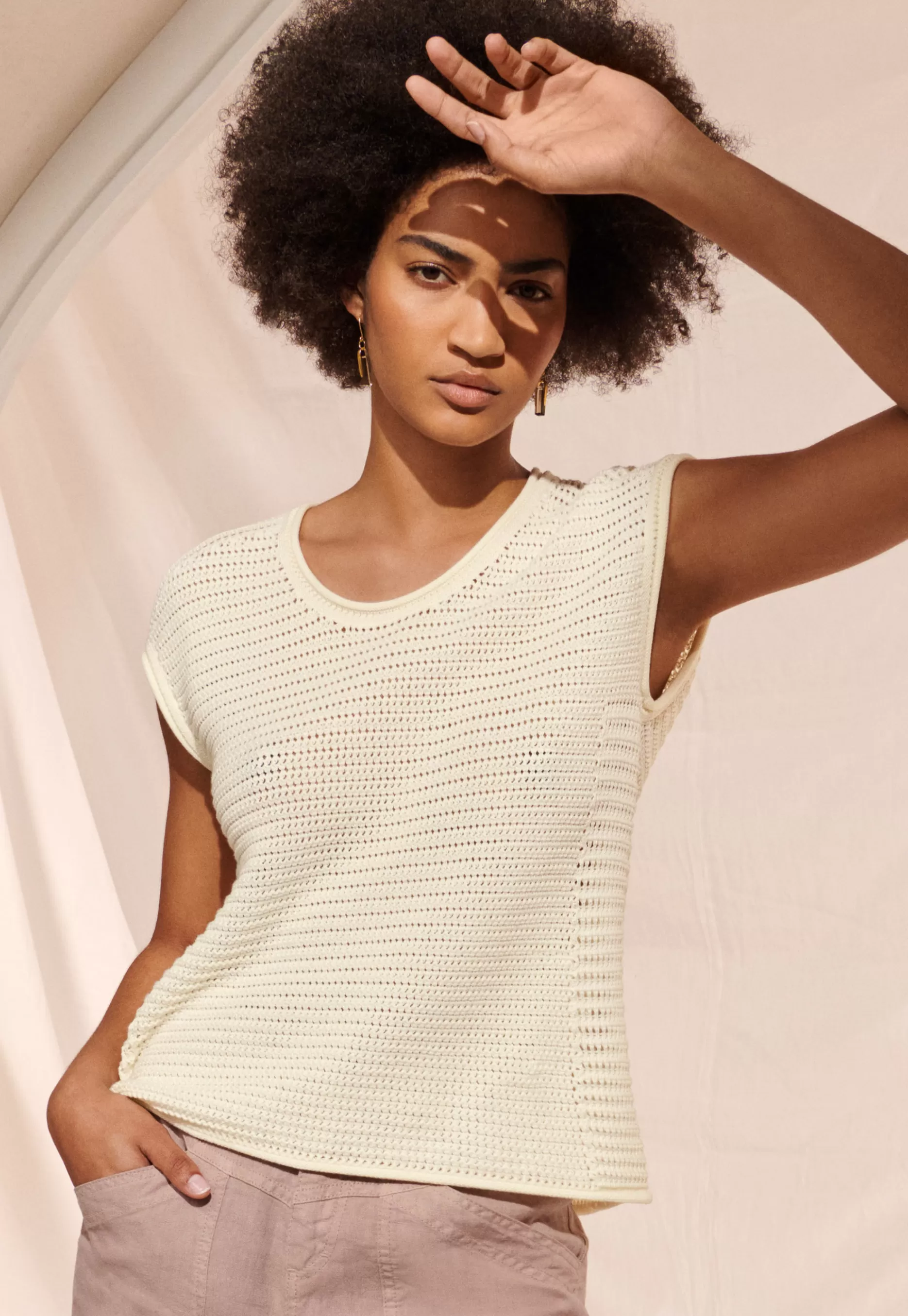 Wrap London Knitted Mesh-Stitch Top*Women Knitwear