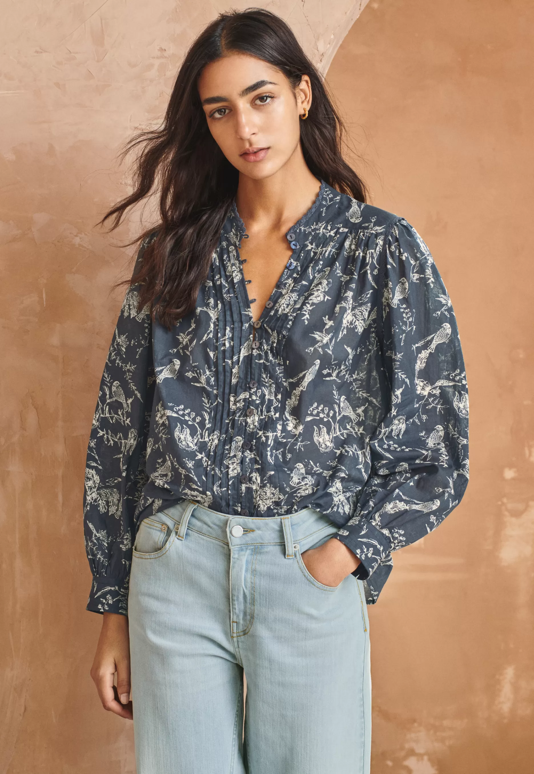 Wrap London Printed Peasant Blouse*Women Shirts & Tops