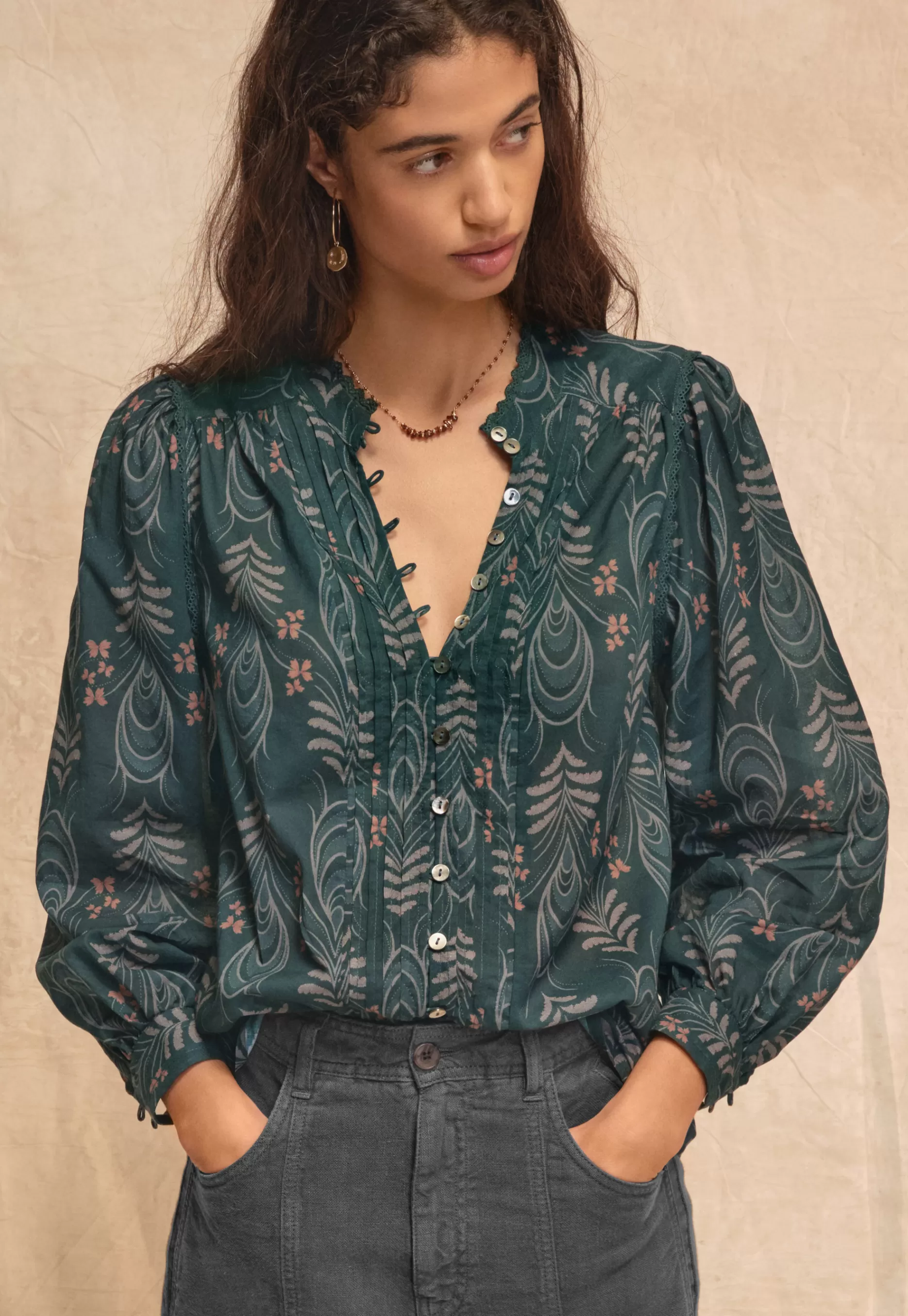 Wrap London Printed Pleat Detail Blouse*Women Shirts & Tops