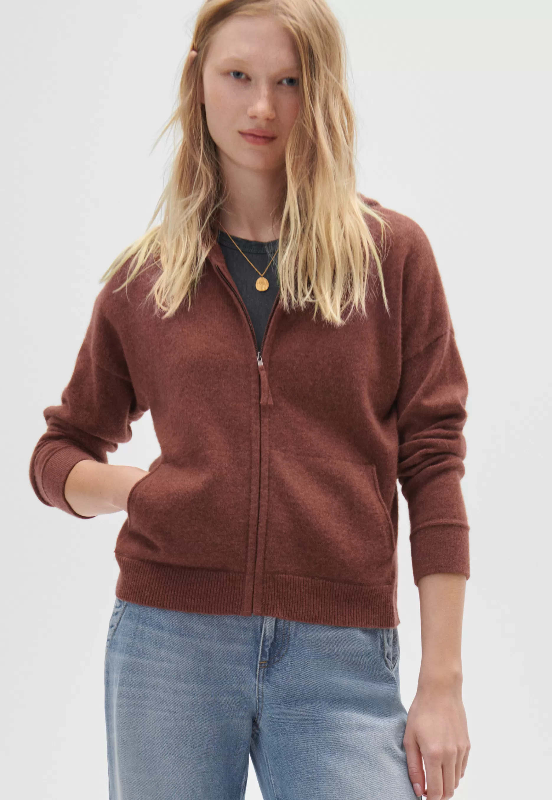 Wrap London Zip-Up Hoodie*Women Knitwear